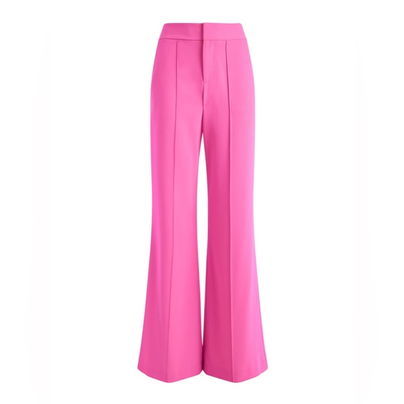 Alice + Olivia Dylan High-Waist Wide-Leg Pink Trousers - Picture 5 of 9